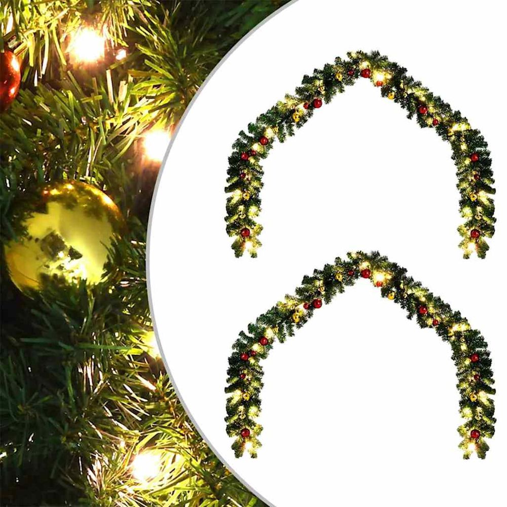 Guirlande de noël 2 pc 600 led vert 20 m pvc