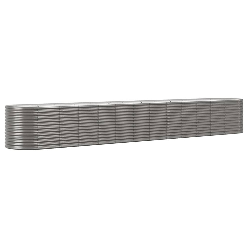 Lit surélevé de jardin acier enduit de poudre 512x80x68 cm gris