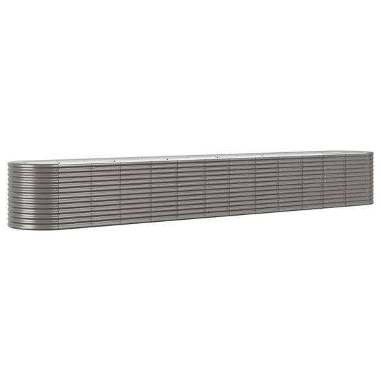 Lit surélevé de jardin acier enduit de poudre 512x80x68 cm gris