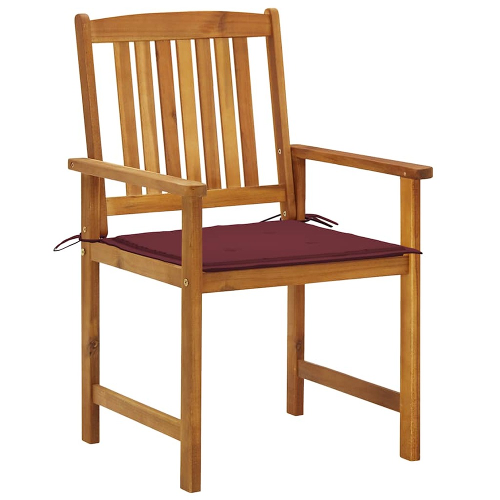 Chaises de jardin avec coussins lot de 2 bois d'acacia massif