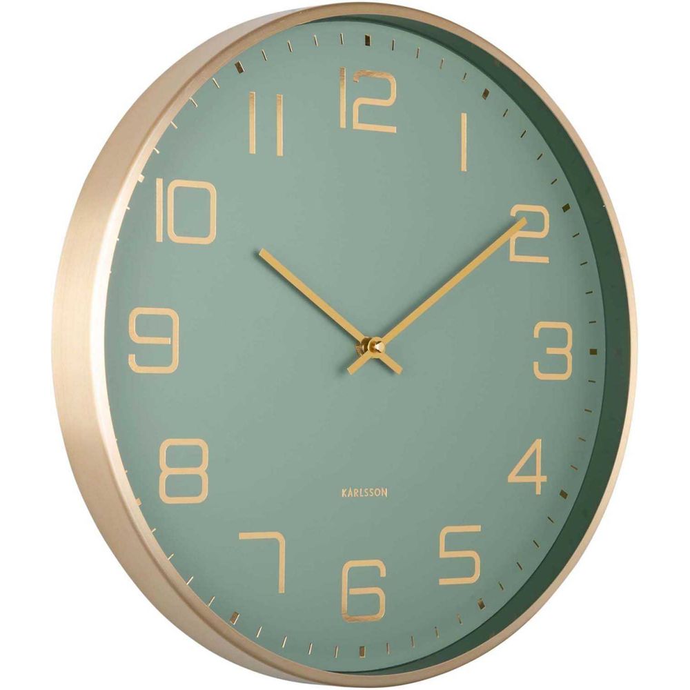 Horloge murale ronde elegance glow vert