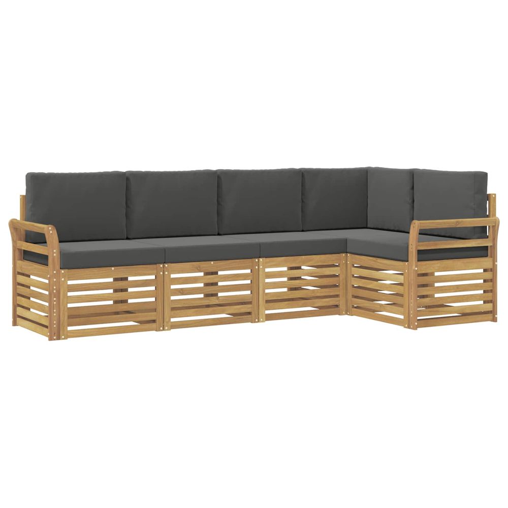 Ensemble de canapés d'extérieur 5 pc blanc et anthracite