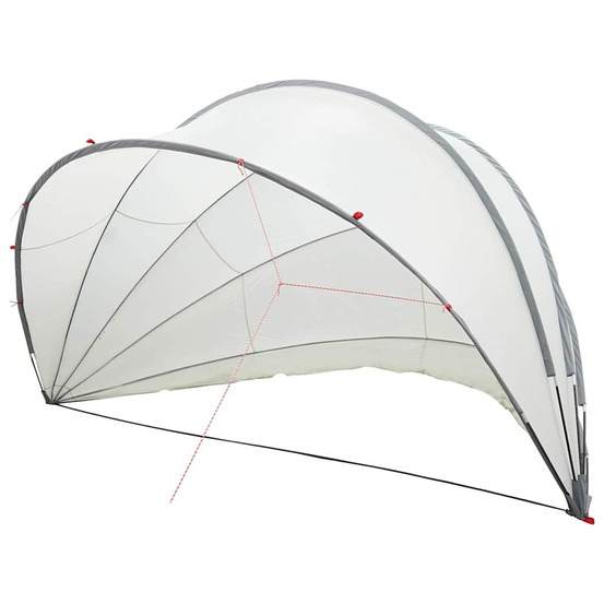 Dôme de piscine gris et orange 546 x 516 x 250 cm