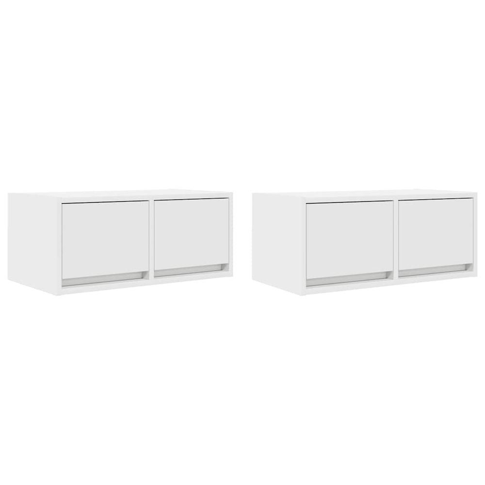 Meubles tv 2 pcs blanc 60x31x25,5 cm bois d'ingénierie