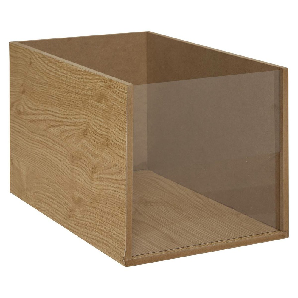 Cube expo 42x24cm bois et pet transparent