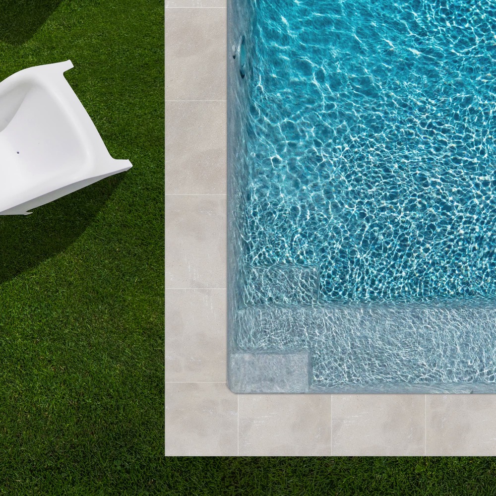 Kit complet - margelles pour piscine 6x3m en pierre atlas beige (avec colle, joint, hydrofuge ...) - ro'ma nature