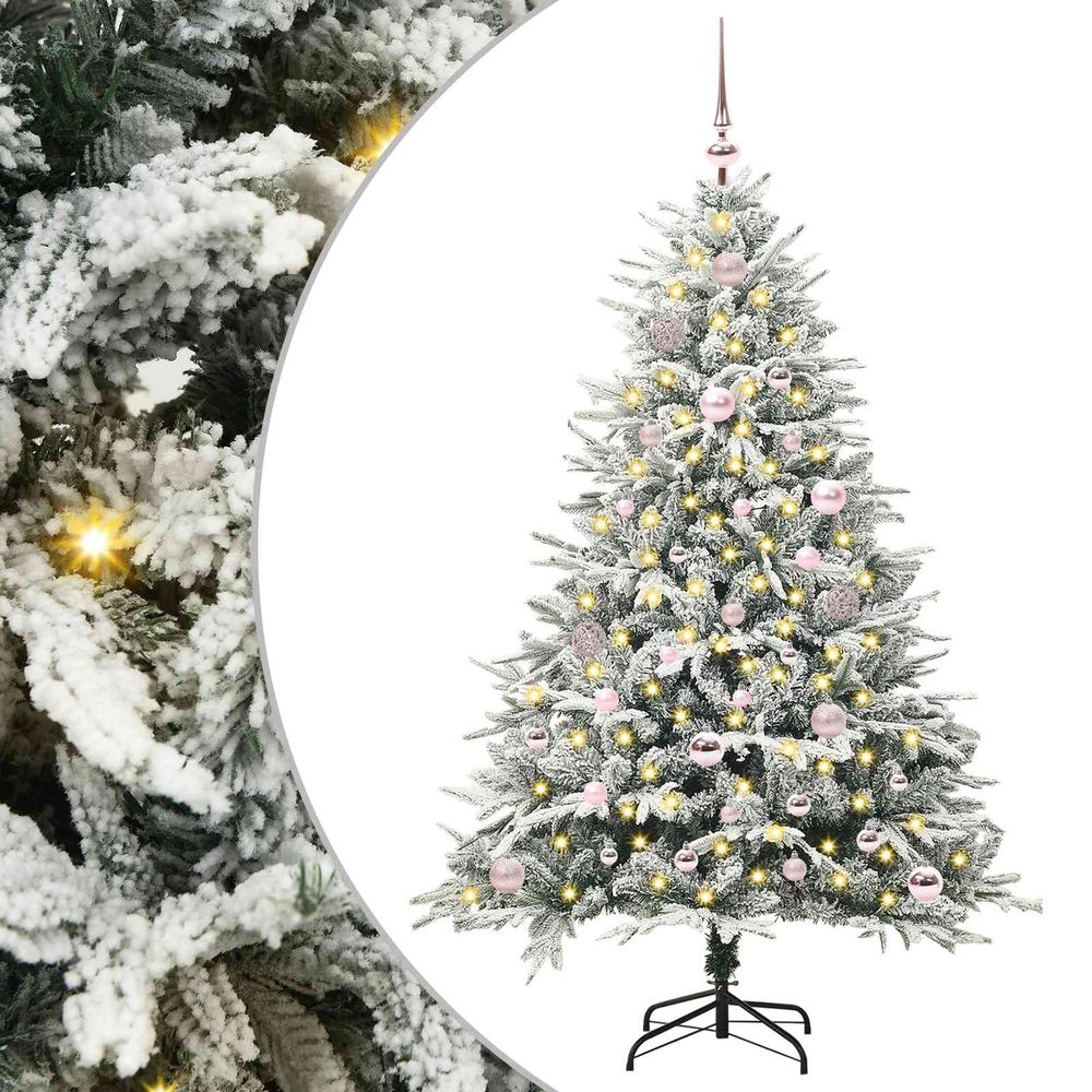Arbre de noël artificiel pré-éclairé avec ensemble de boules