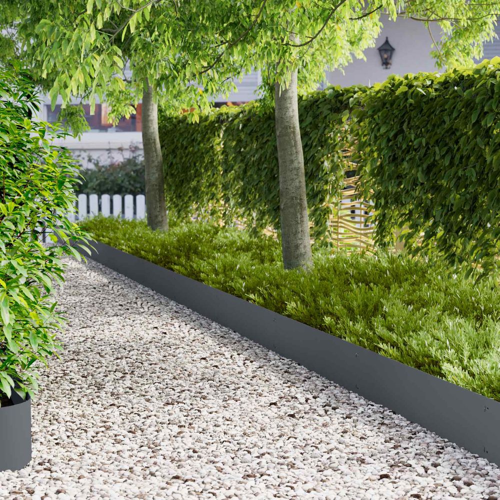 Bordure de jardin acier extérieur séparation 20 pcs 103x25cm anthracite