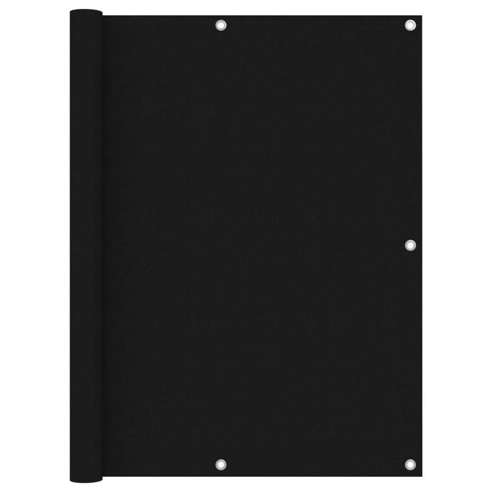 Écran de balcon noir 120x600 cm tissu oxford