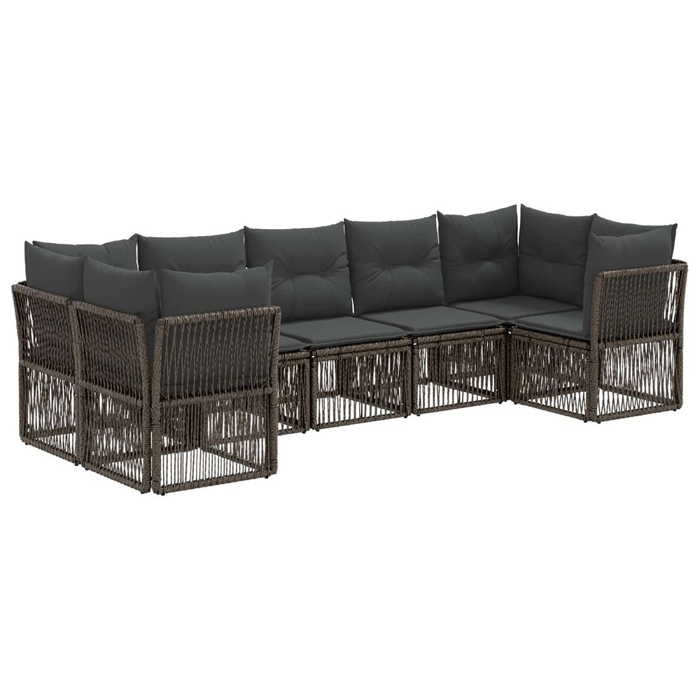 Ensemble de canapé de jardin 7 pc 7-nombre de places gris