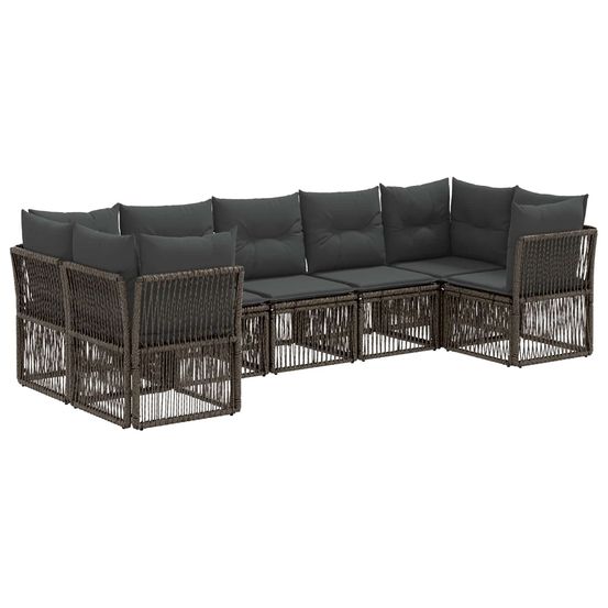 Ensemble de canapé de jardin 7 pc 7-nombre de places gris