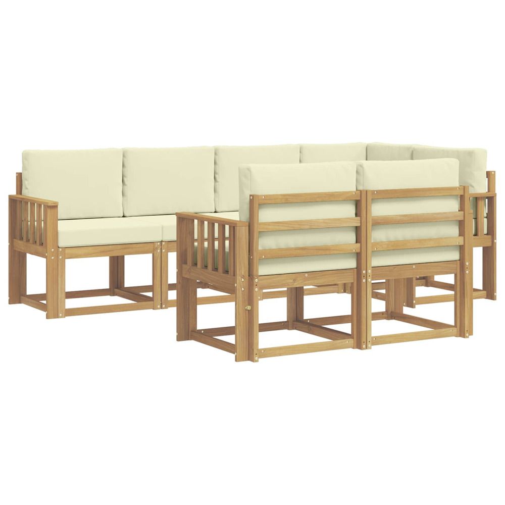 Ensemble de canapés d'extérieur 7 pc blanc et crème polyester