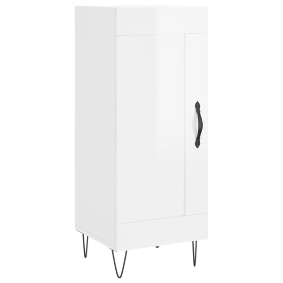 Buffet bahut commode armoire meuble de rangement organisateur cuisine salle de séjour salon brillant 34,5 x 34 x 90 cm bois d