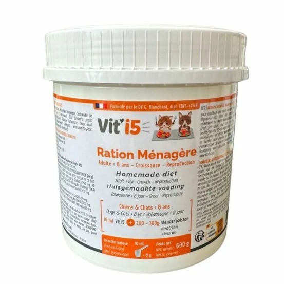 Vit'i5 orange – complément ration ménagère chien & chat 600 g recharge