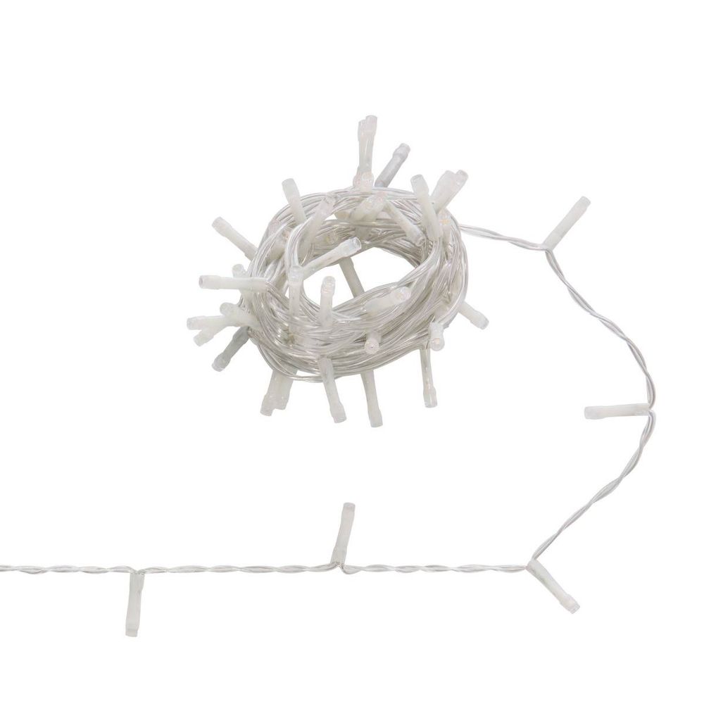 Guirlande lumineuse d'extérieur 5 m 67 led rouge, vert et blanc chaud fil transparent 13 fonctions avec minuteur sur secteur