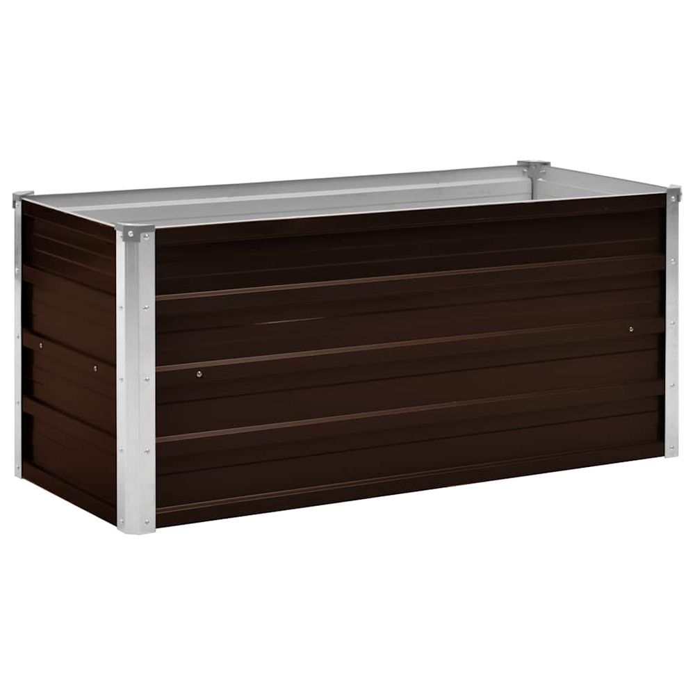 Lit surélevé de jardin marron 100x40x45 cm acier galvanisé
