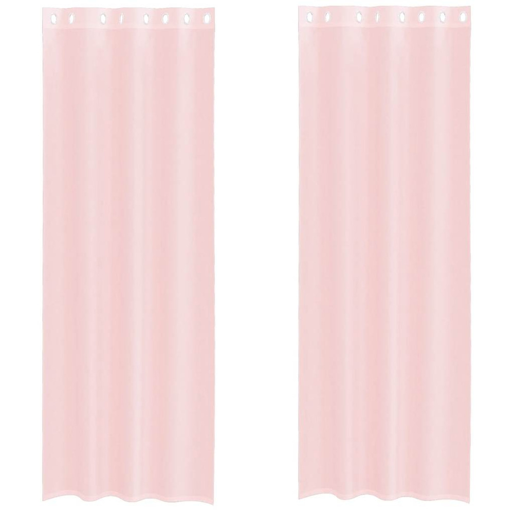 Rideaux en voile avec œillets 2 pcs rose clair 140x300 cm