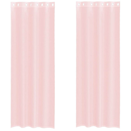 Rideaux en voile avec œillets 2 pcs rose clair 140x300 cm