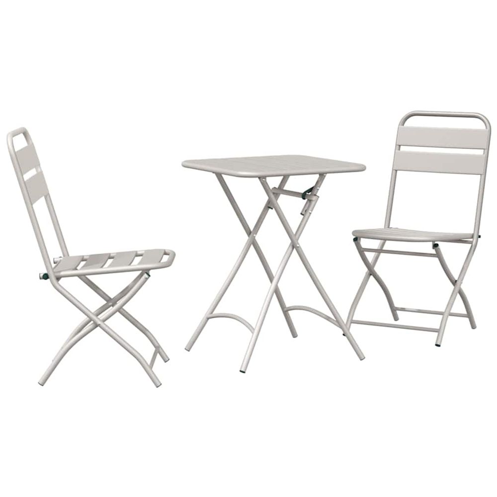 Ensemble bistrot 3 pc beige acier