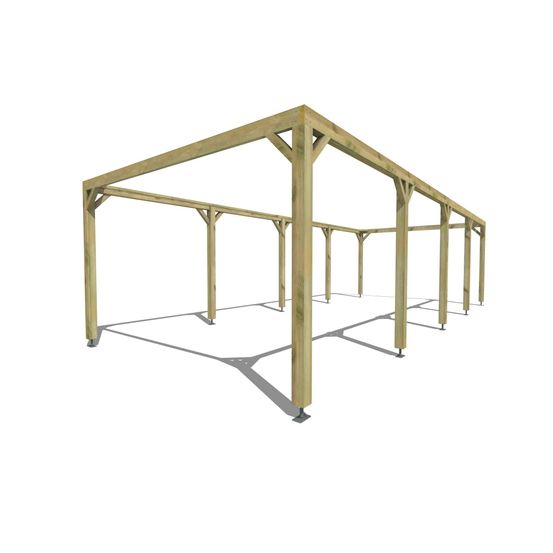 Pergola bois • 10m x 4m • indépendante • cadre simple • livraison comprise
