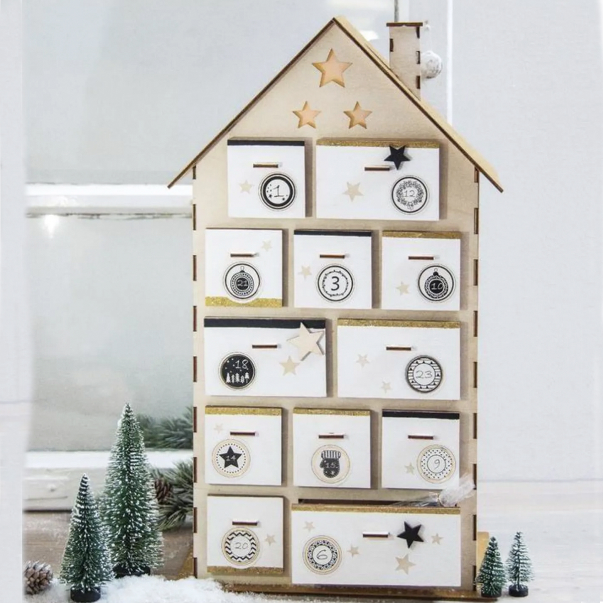 Kit calendrier de l'avent maison en bois à faire soi-même