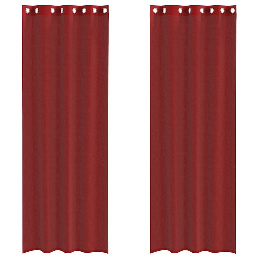 Rideaux en voile avec œillets 2 pcs rouge bordeaux