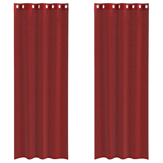 Rideaux en voile avec œillets 2 pcs rouge bordeaux