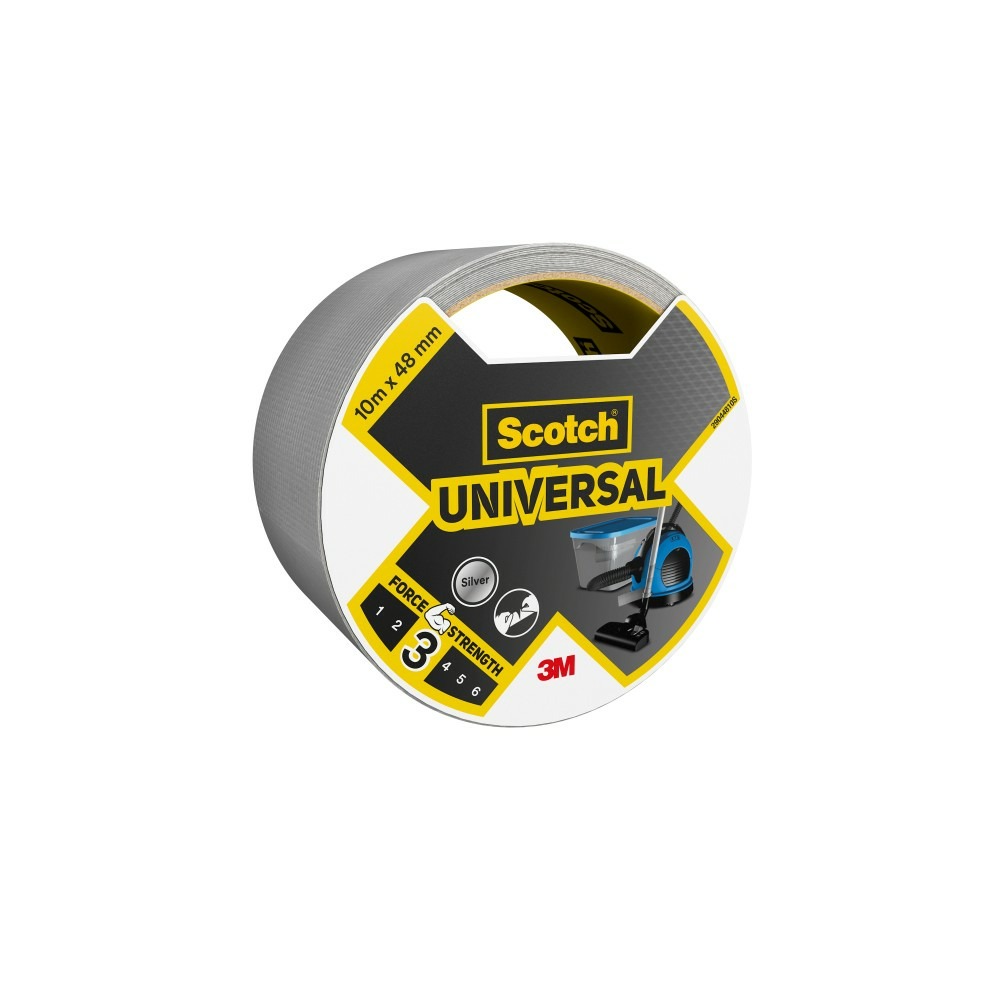 Adhésif de réparation scotch universal, une face l.10 m x l.48 mm gris