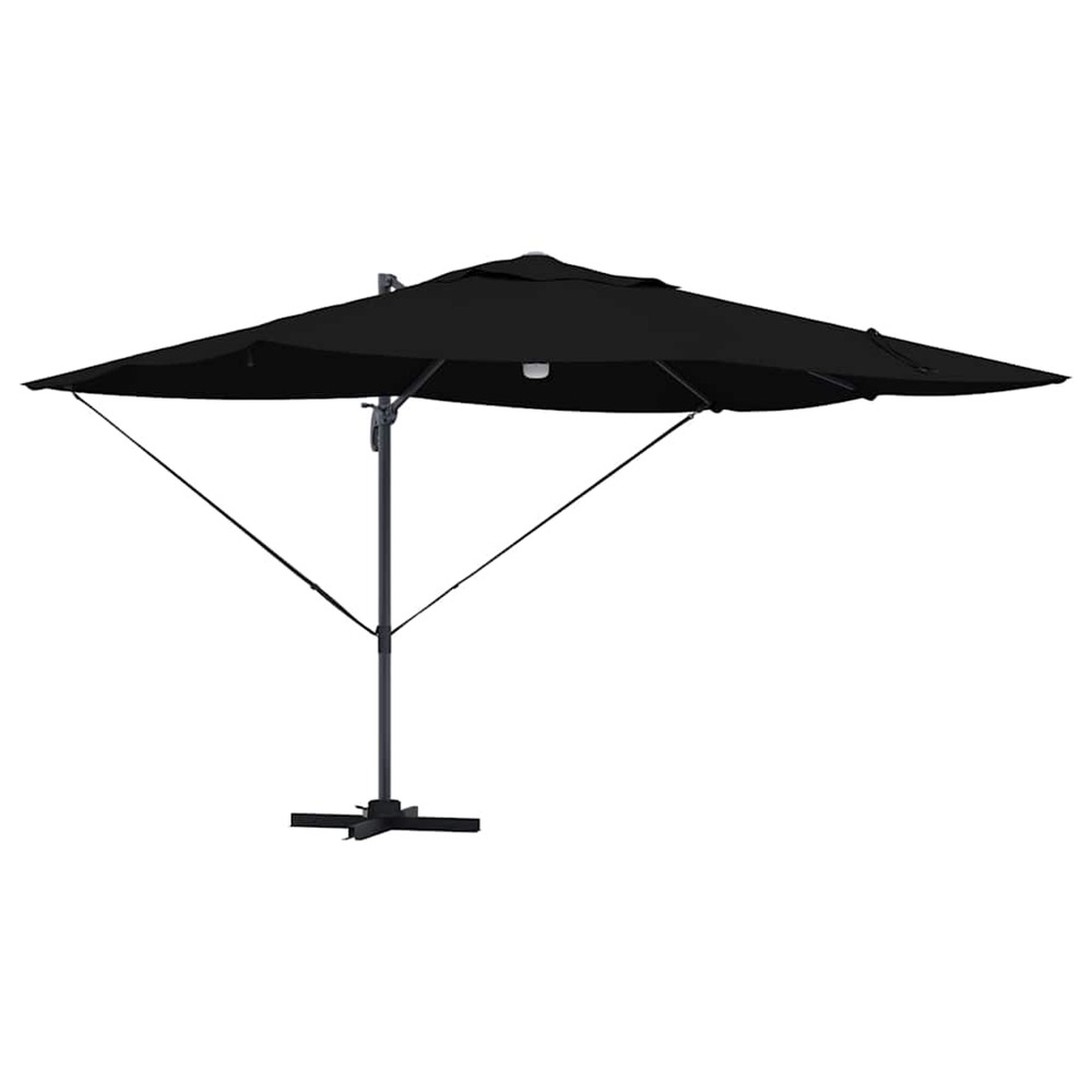 Parasol noir 351 x 250 x 253 cm polyester et aluminium