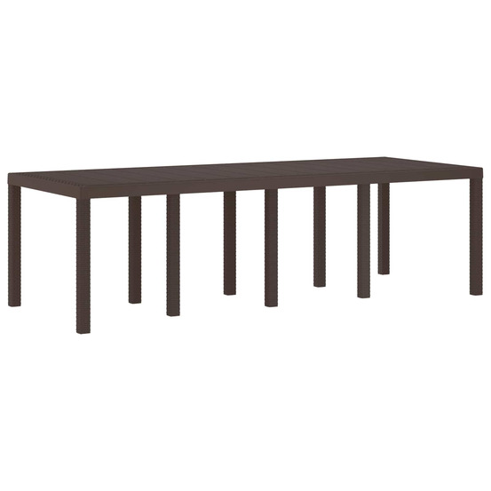 Table de jardin marron 250 x 100 x 73 cm polyrotin