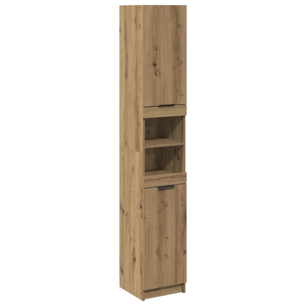 Armoire de bain chêne artisanal 32x34x188,5cm bois d'ingénierie