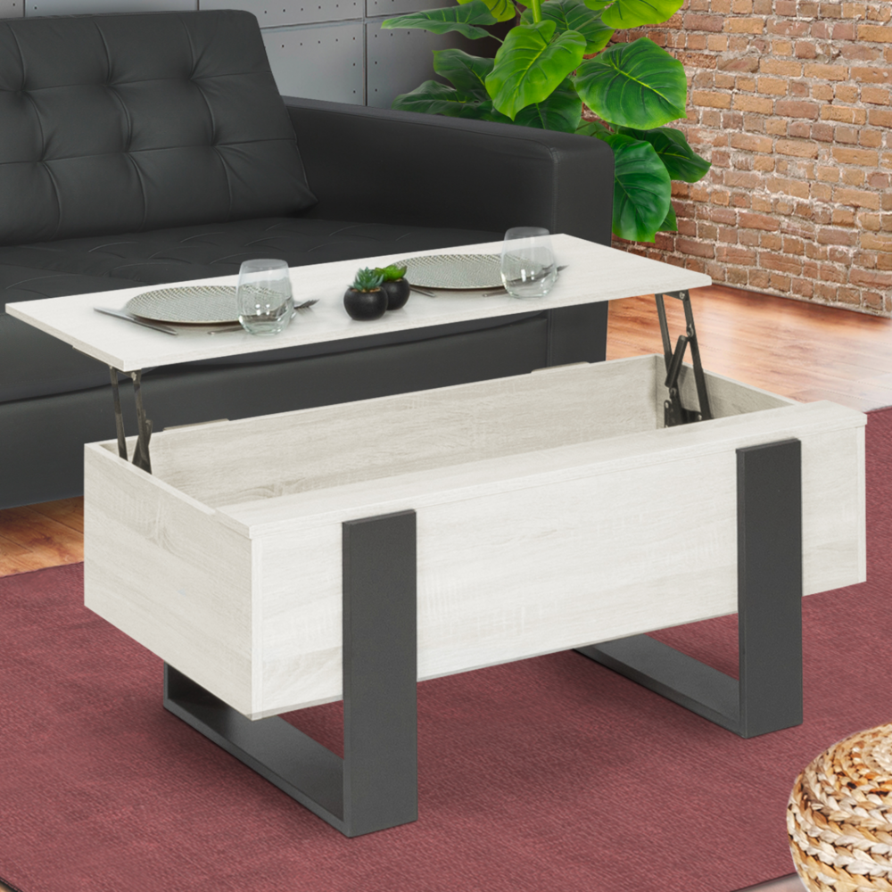 Table basse plateau relevable rectangulaire phoenix bois gris