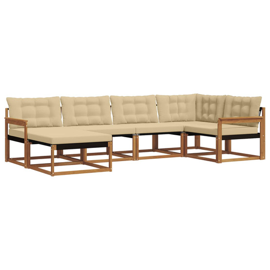 Ensemble de canapés d'extérieur 6 pcs naturel et beige