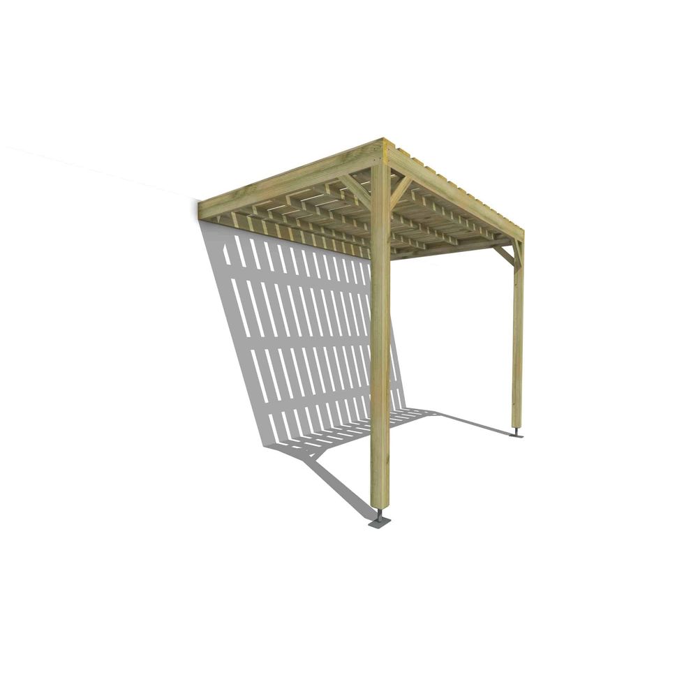 Pergola bois • 3m x 2m • adossée • sens largeur • platelage bois • livraison comprise