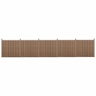Kit de 5 clôtures barrière brise vue brise vent bois composite (wpc) brun 185 x 932 cm