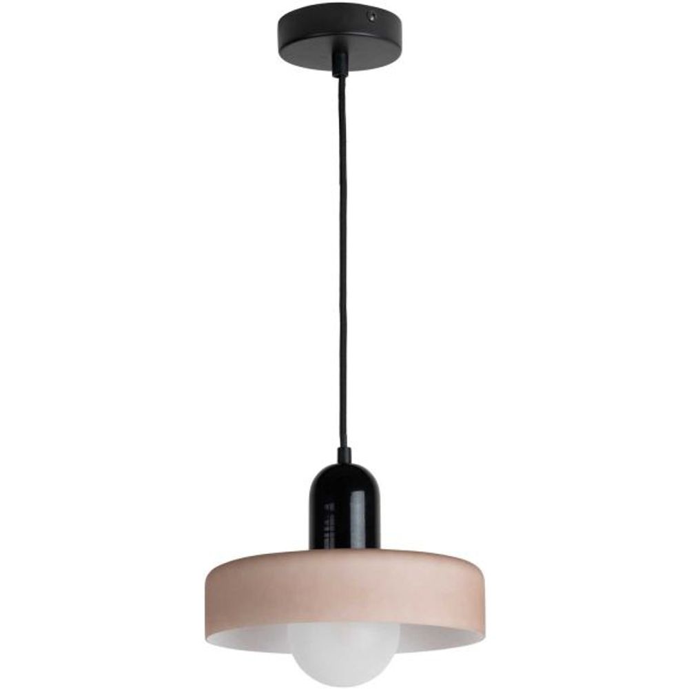 Lampe suspendue en verre opaco grato noir