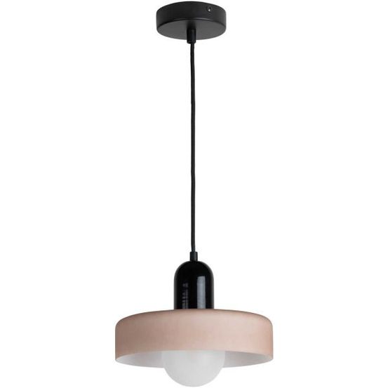 Lampe suspendue en verre opaco grato noir