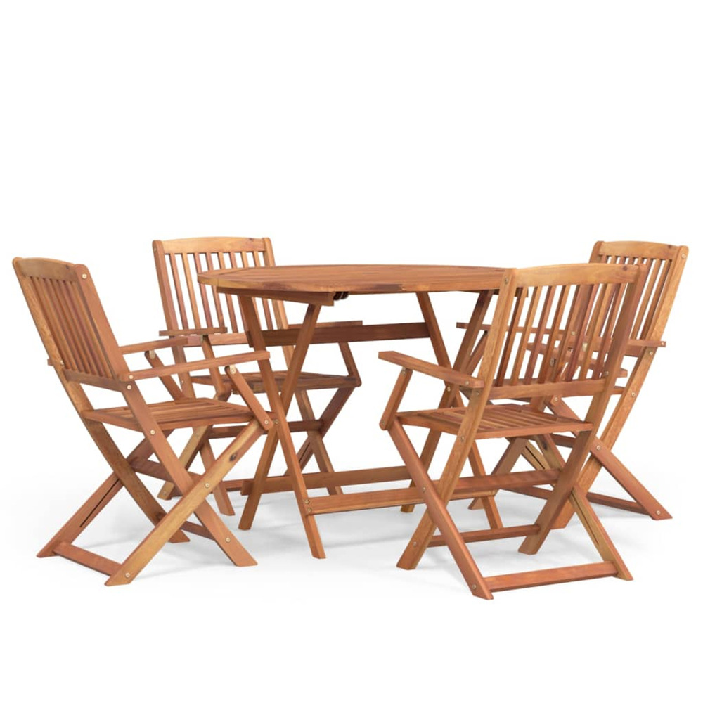Ensemble à manger de jardin 5 pcs bois d'acacia solide