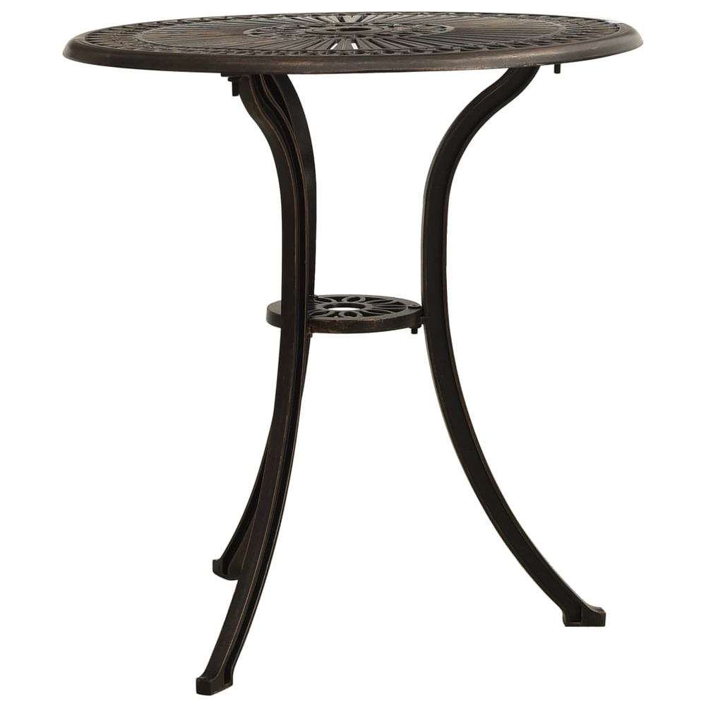 Table de jardin bronze 62x62x65 cm aluminium coulé