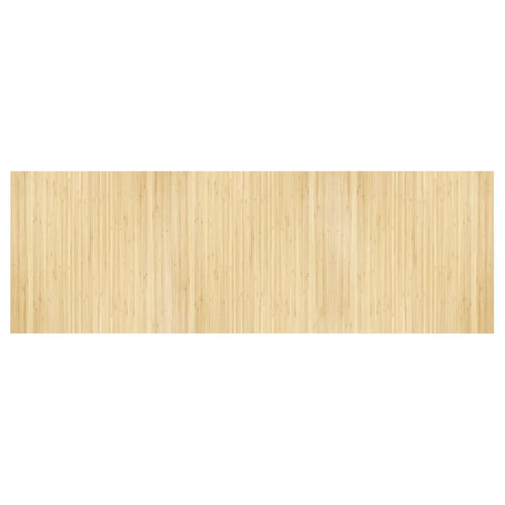 Tapis rectangulaire naturel clair 100x300 cm bambou