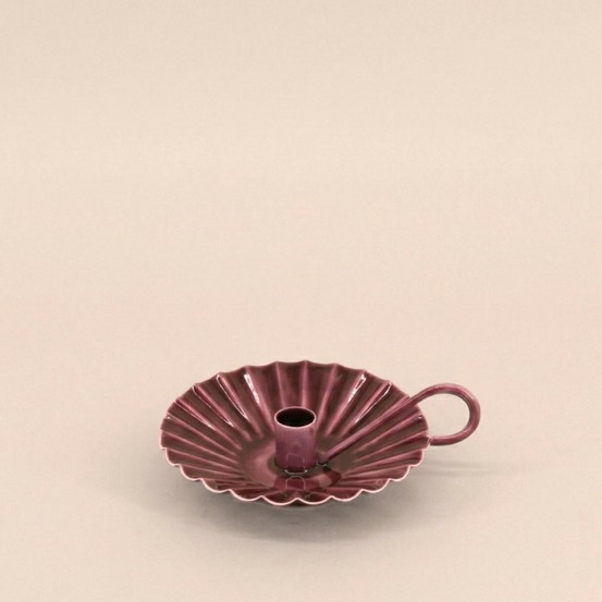 Bougeoir avec anneau en métal laqué