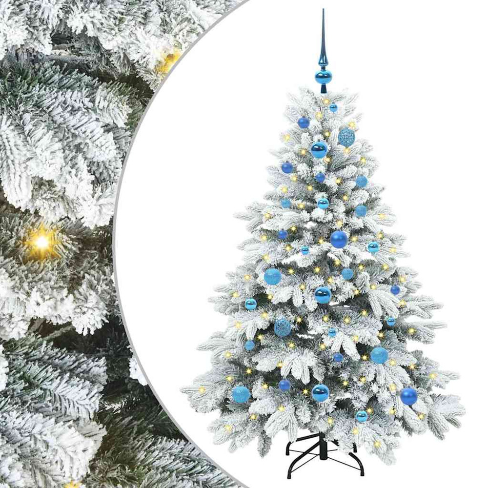 Sapin de noël artificiel avec 150 led blanc 150 cm pe et pvc