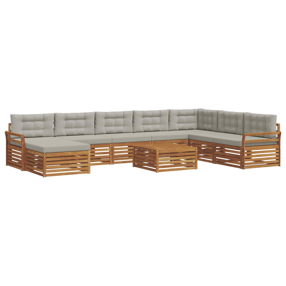 Ensembles de canapés avec coussin 9 pcs gris naturel et clair