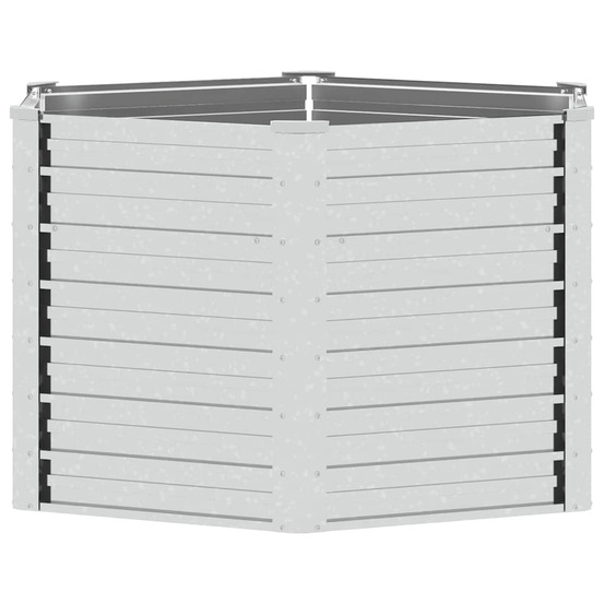 Lit surélevé de jardin 129x77 cm acier galvanisé argenté