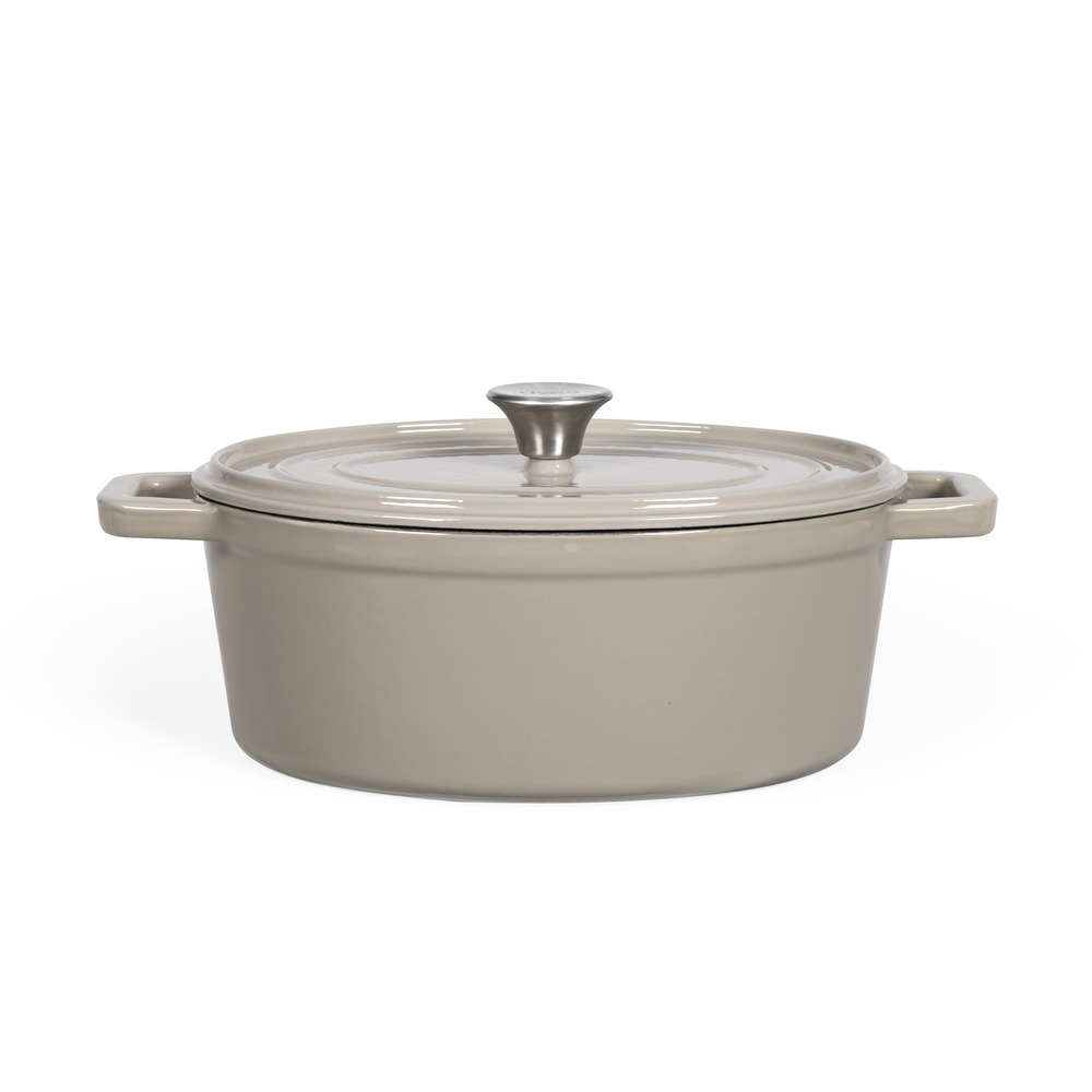 Cocotte ovale en fonte 29cm beige - mep129g