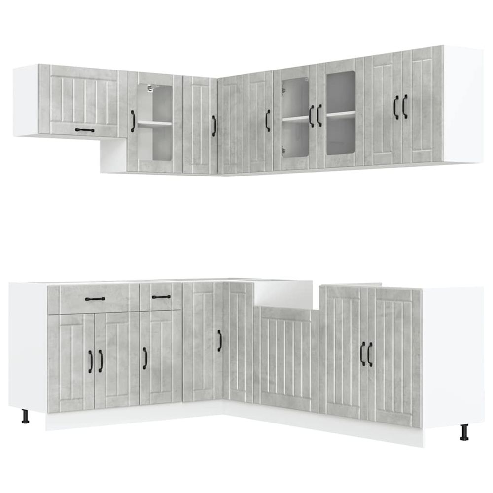 Ensemble d'armoires de cuisine 11 pcs lucca bois d'ingénierie