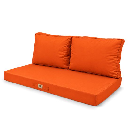 Coussins pour salon de jardin déhoussable 120x60cm orange