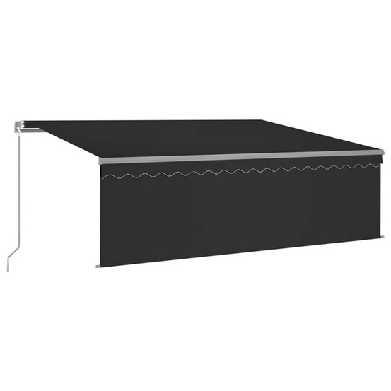 Auvent manuel rétractable avec store et led 4,5x3 m anthracite