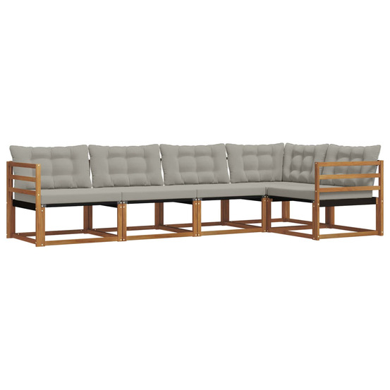 Ensemble de canapés d'extérieur 5 pcs gris naturel et clair