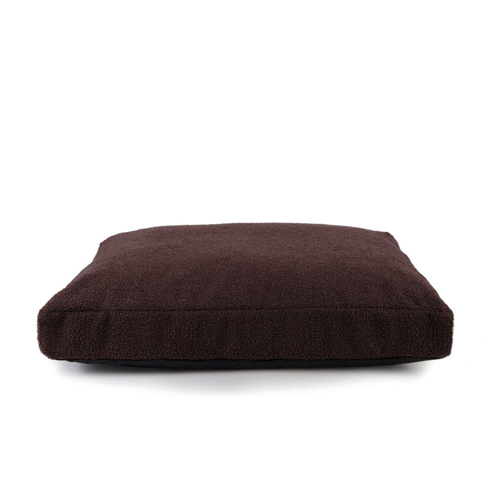 Tuileries - lit pour chien de luxe, orthopédique et déhoussable, en bouclette brownie, 120x80x15cm